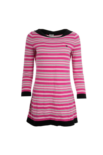 CHANEL Pink Striped 2007 Spring Summer runway Dress size 40