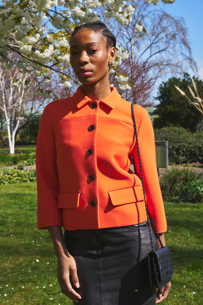 CHRISTIAN DIOR spring 2022 runway orange jacket size 38fr