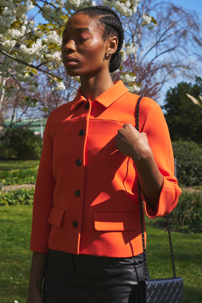 CHRISTIAN DIOR spring 2022 runway orange jacket size 38fr