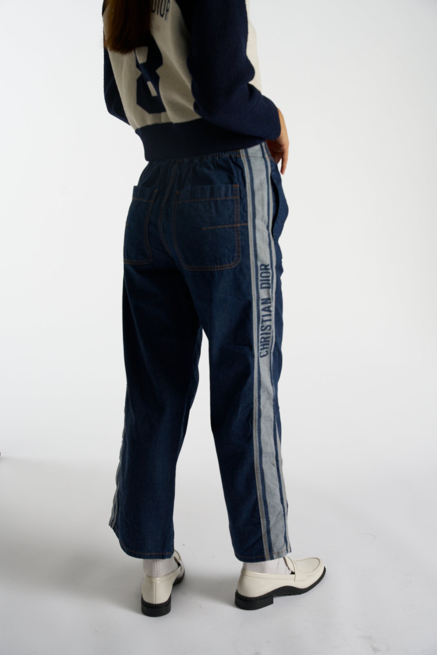 Christian DIOR blue wide leg trouser