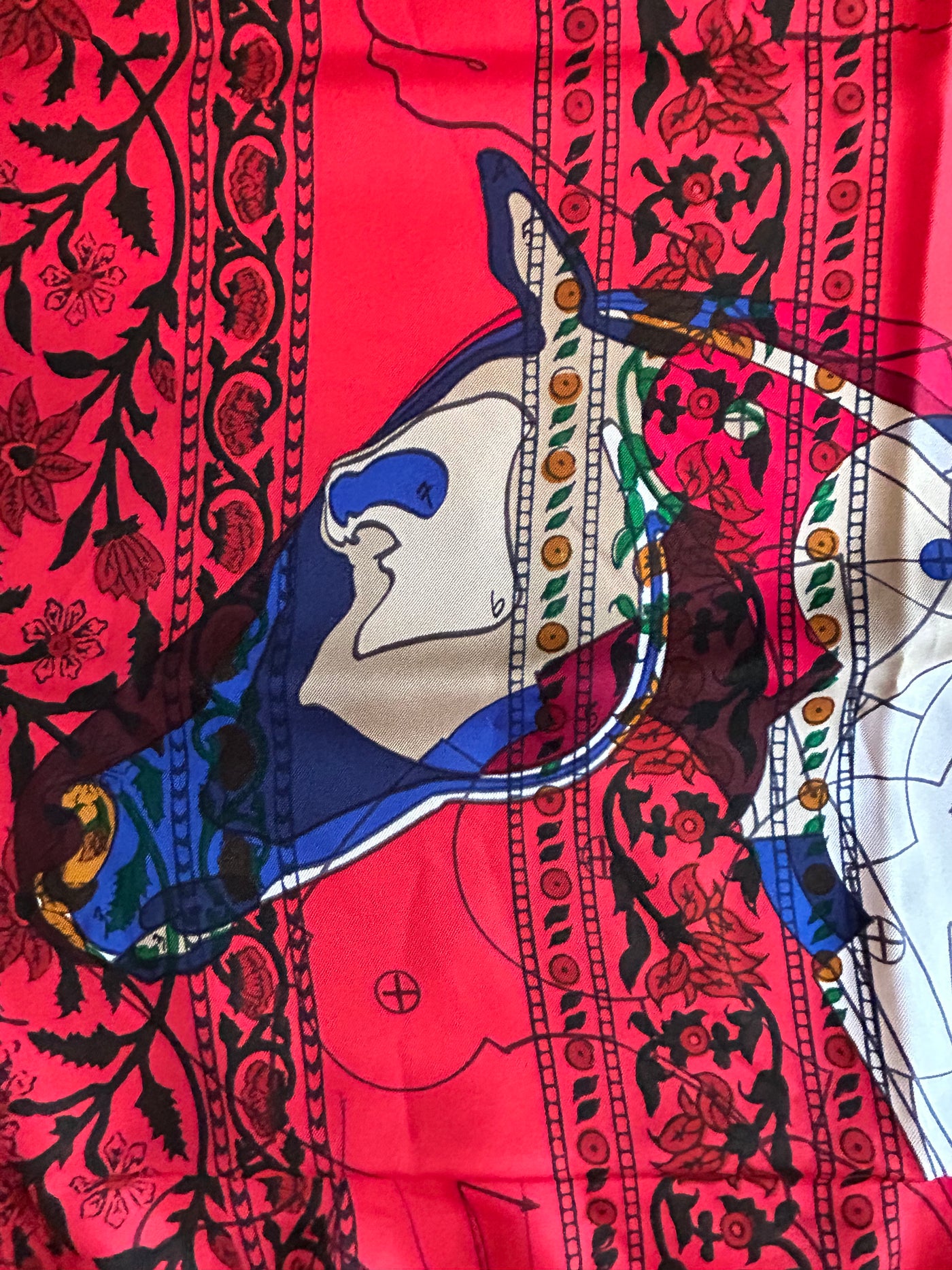 HERMES "Le Pegase d'Hermes" silk shawl 140x 140 cm