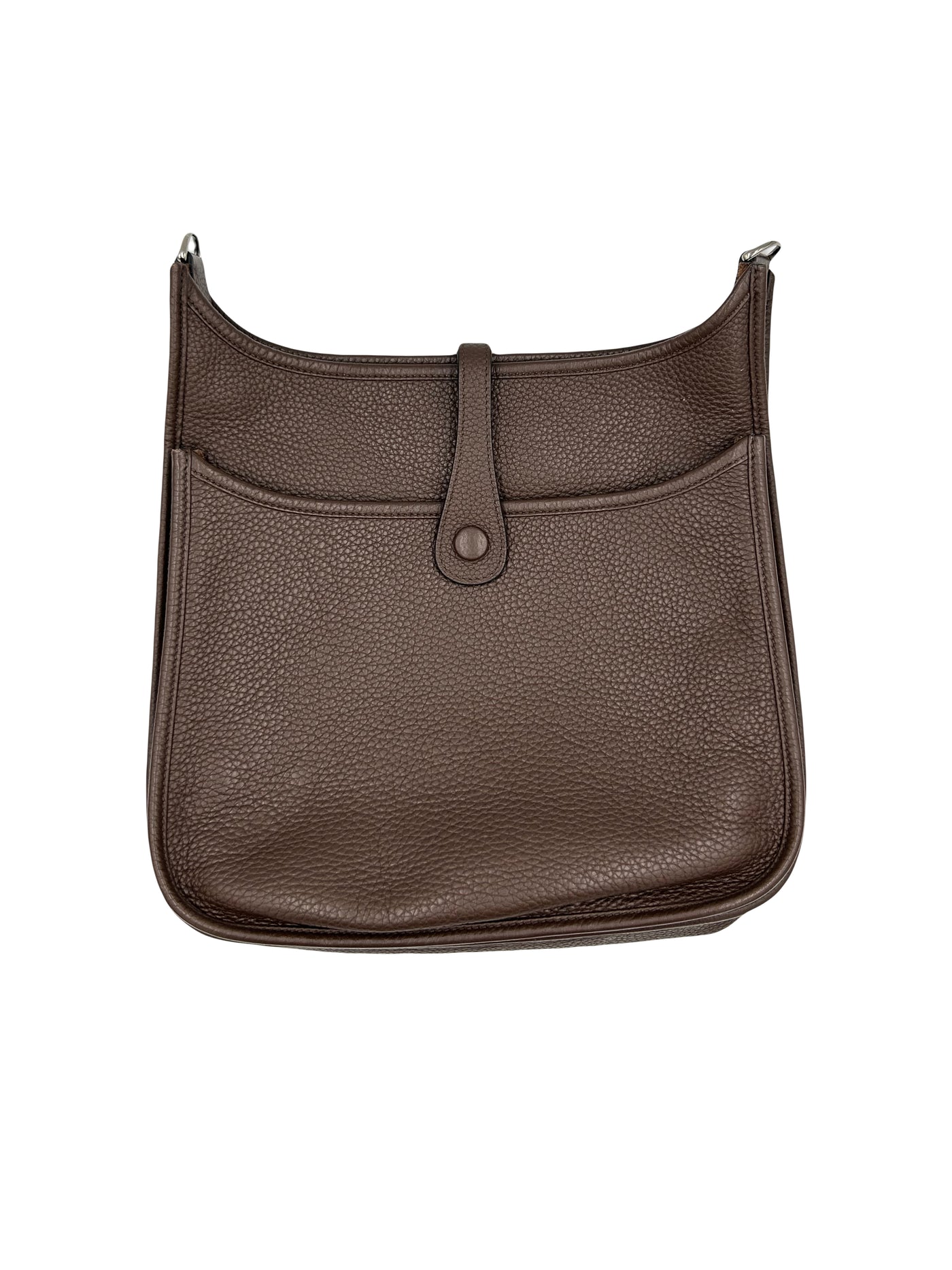 HERMES Evelyne 29 cacao clemence leather palladium hardware