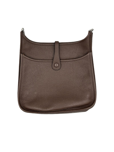 HERMES Evelyne 29 cacao clemence leather palladium hardware