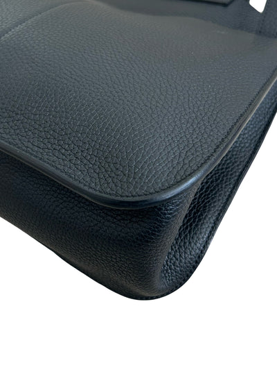 HERMES Alzan 31 Noir Clemence Leather with Gold Hardware
