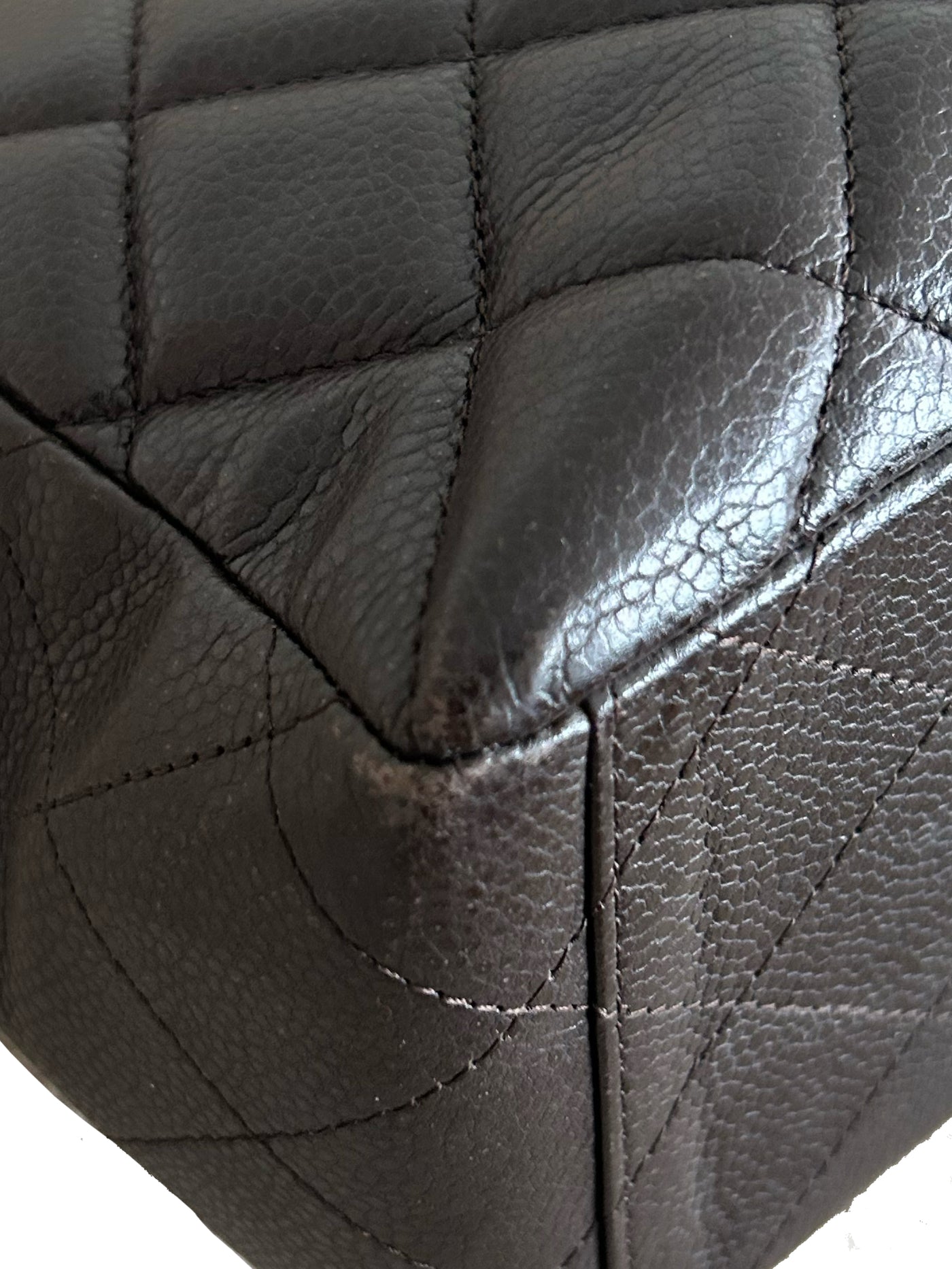 CHANEL Maxi espresso brown caviar leather with silver hardware current RRP €11700