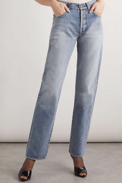 SAINT LAURENT Cassandra YSL high waist straight leg jeans
