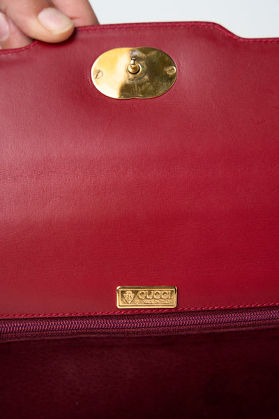 GUCCI vintage red handbag with detachable strap