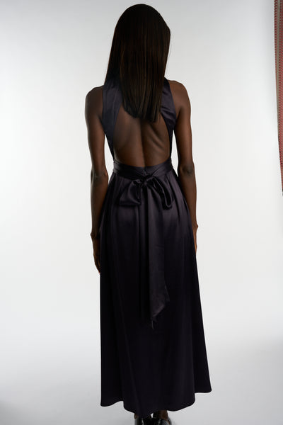 CELINE Midnight Blue Gown With Open Back