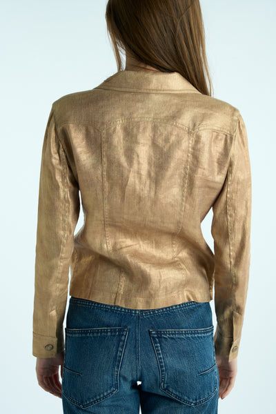 CHANEL gold linen jacket 00's size 36