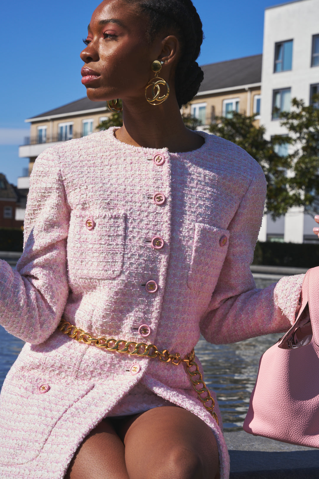 Pink BouclÃ© Jacke Chanel Rare Chanel Cruise 1995 Pink Boucle Jacket