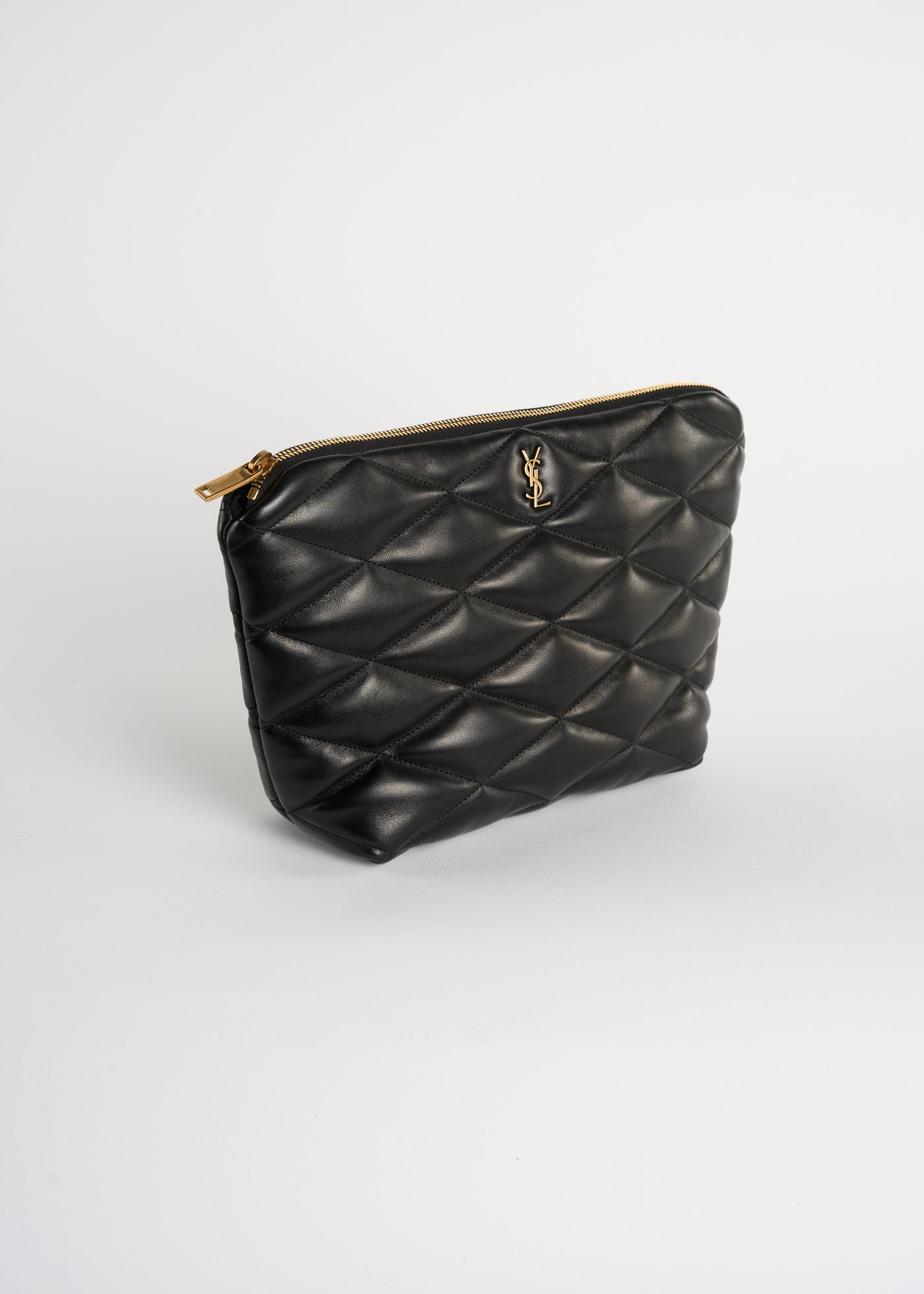 SAINT LAURENT "Sade" quilted puffed clutch