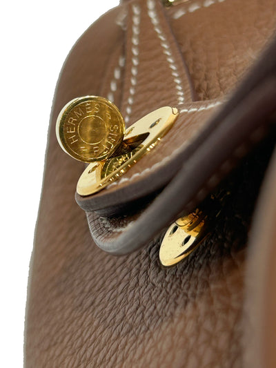 HERMES Lindy Mini || Gold Clemence Leather with Gold Hardware