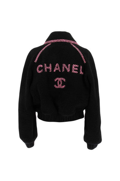 CHANEL COCO NEIGE Shearling Bomber Jacket size 42