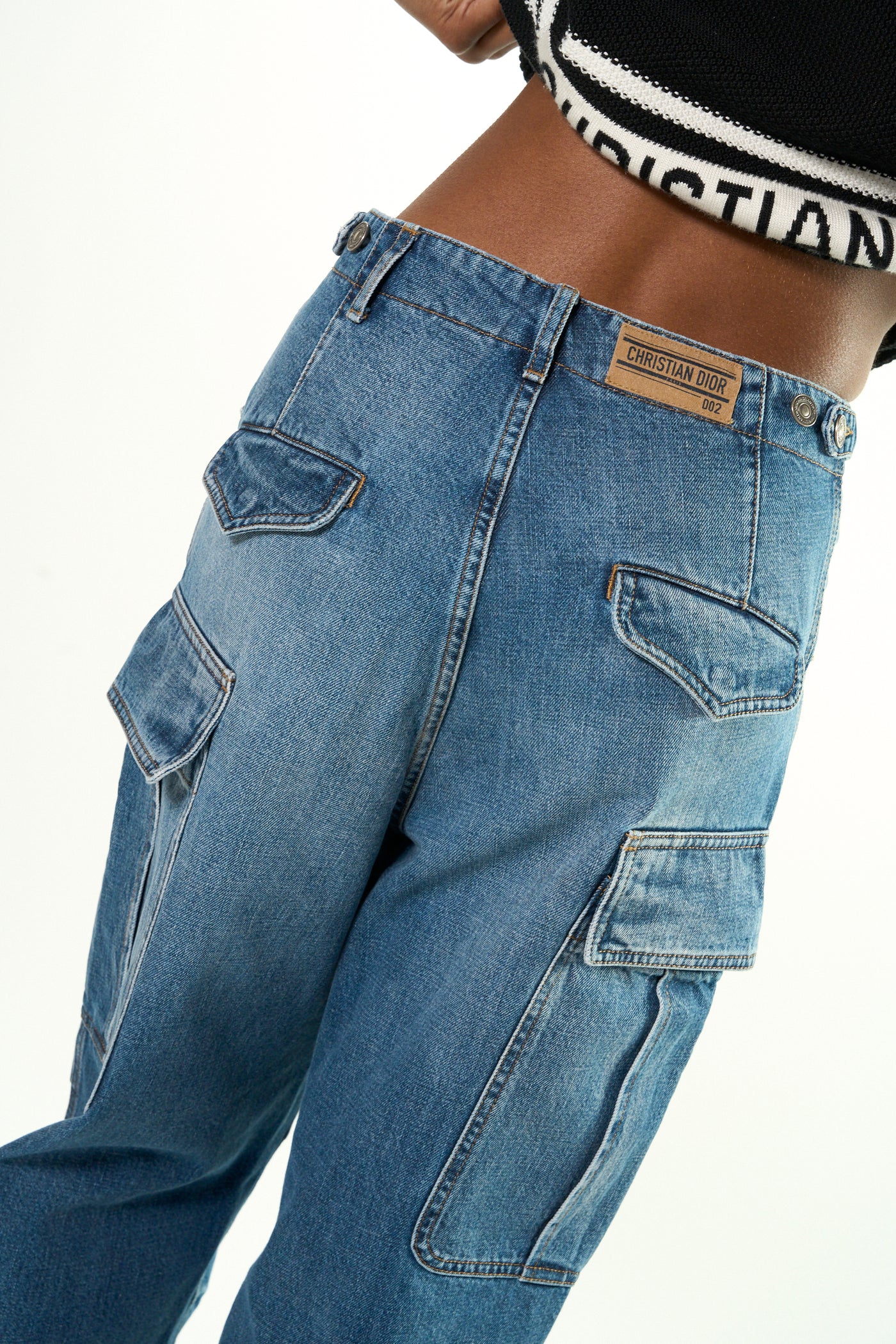CHRISTIAN DIOR D02 8 capsule collection cargo jeans size 34 oversized