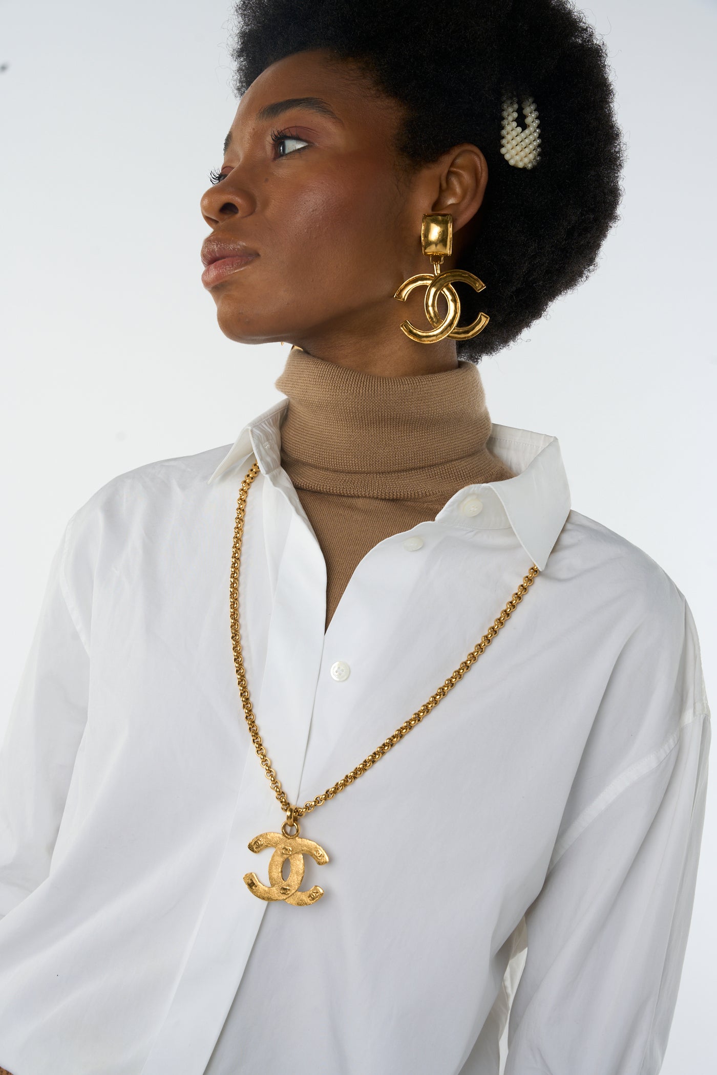 CHANEL rare (collection 29) 1992 vintage textured CC necklace