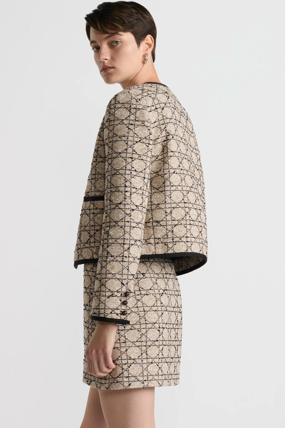 CHRISTIAN DIOR New Collection Macro Cannage Beige Cropped Jacket size 36 Current RRP 3900 euros