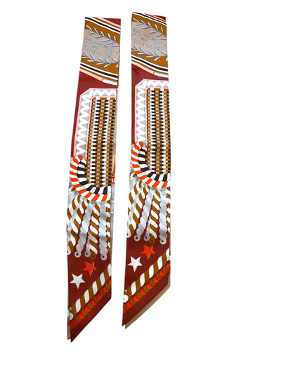 HERMES Epaulette de Gala pair of silk Twilly unworn with box