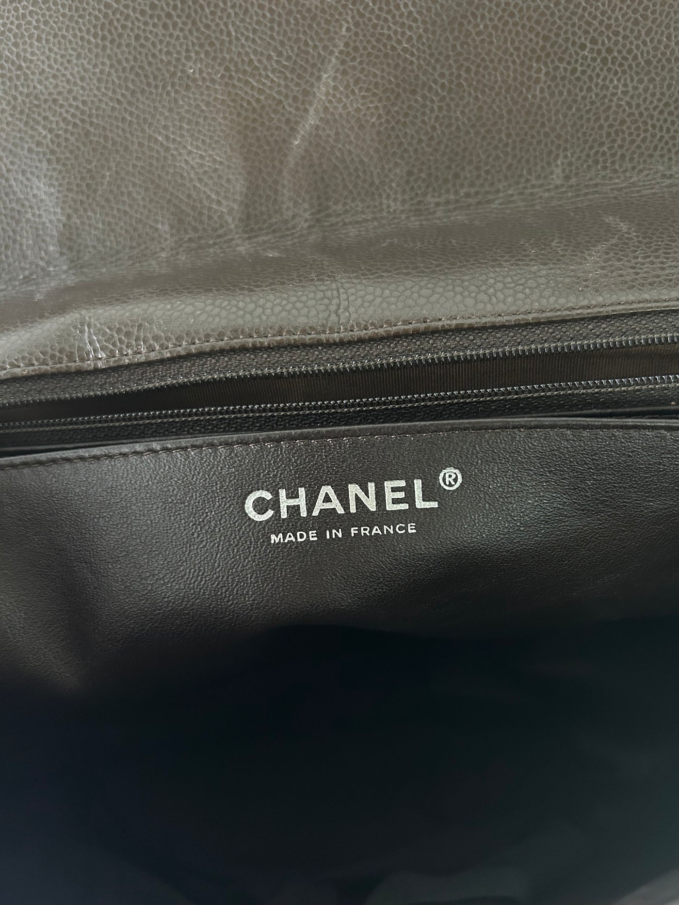 CHANEL Maxi espresso brown caviar leather with silver hardware current RRP €11700