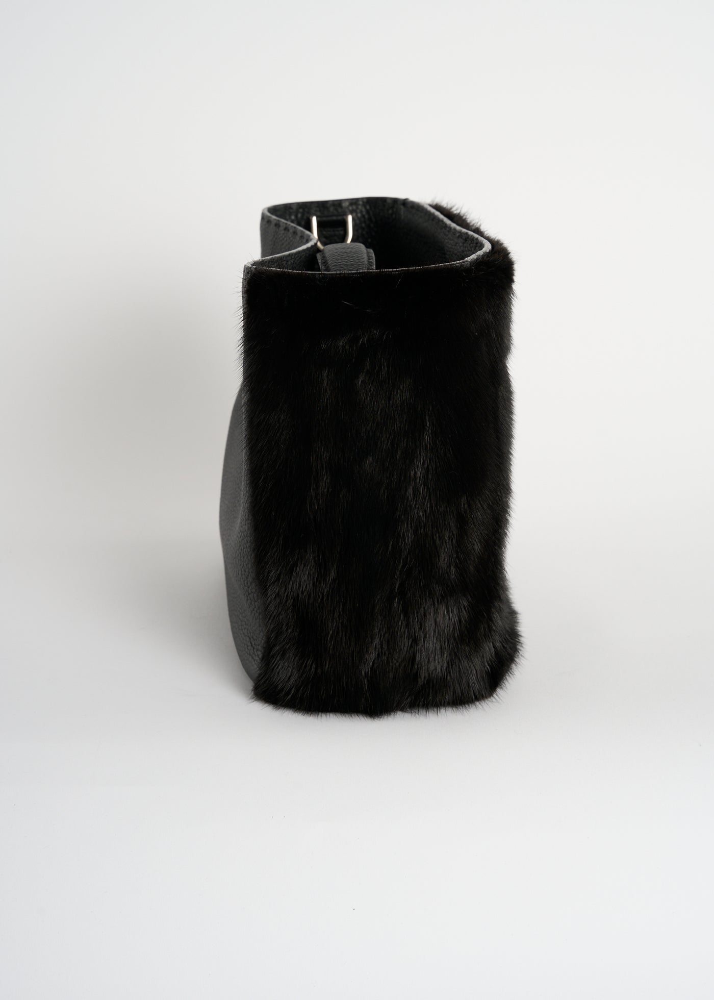 FENDI Selleria mink fur leather handbag