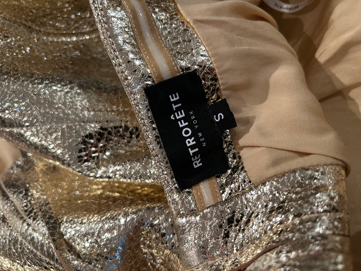 RETROFETE nyc gold leather bustier top size s