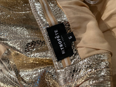 RETROFETE nyc gold leather bustier top size s