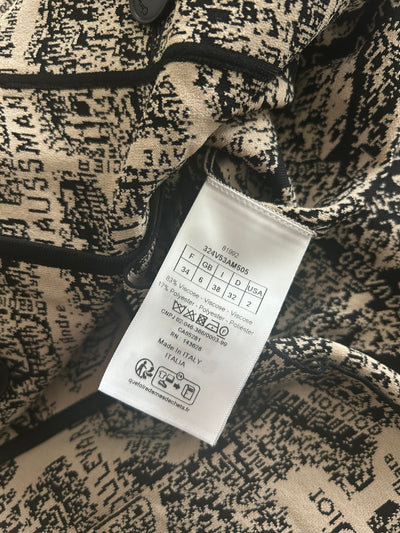CHRISTIAN DIOR Plan de Paris Cropped Jacket Jacquard Taffeta size 34