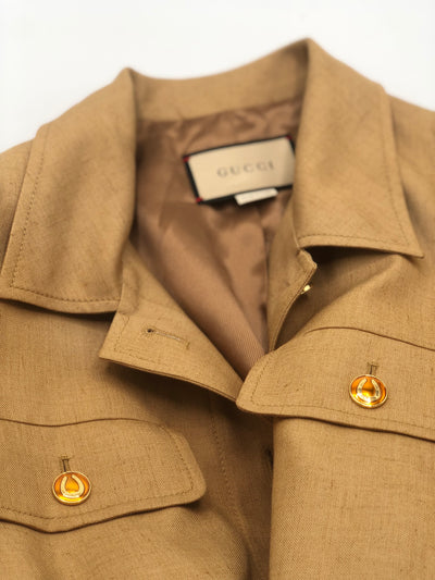 GUCCI beige blazer jacket Horse shoe buttons size 40