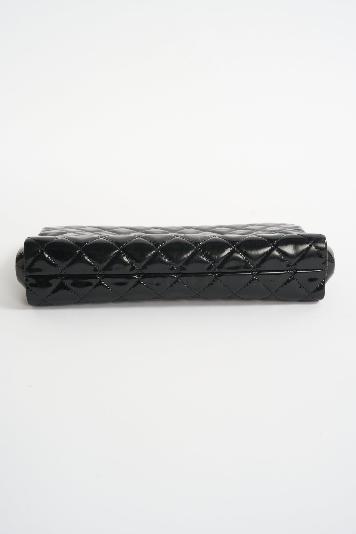 CHANEL black patent XL CC clutch