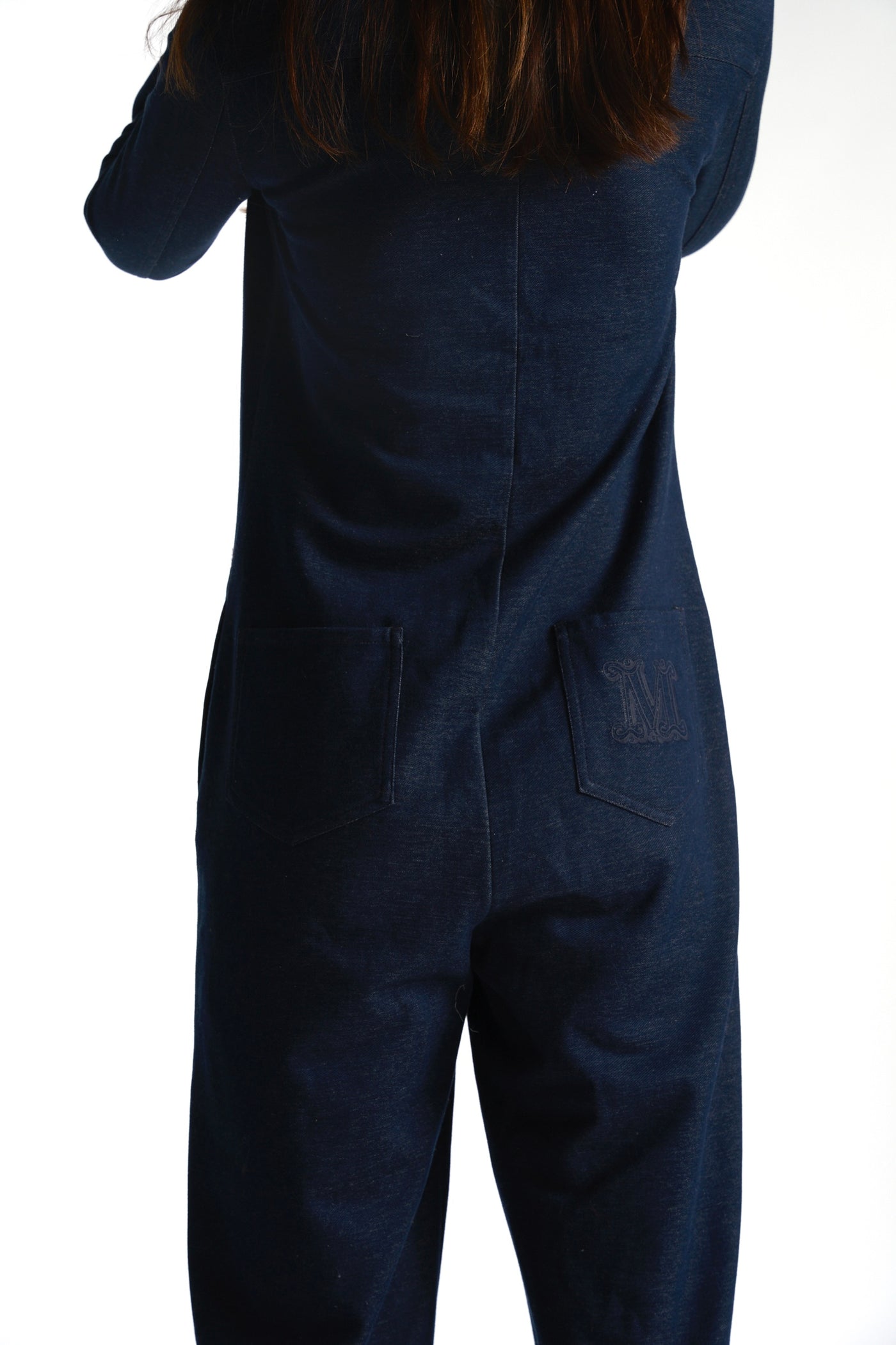 MAX MARA blue cotton blend jumpsuit oversized