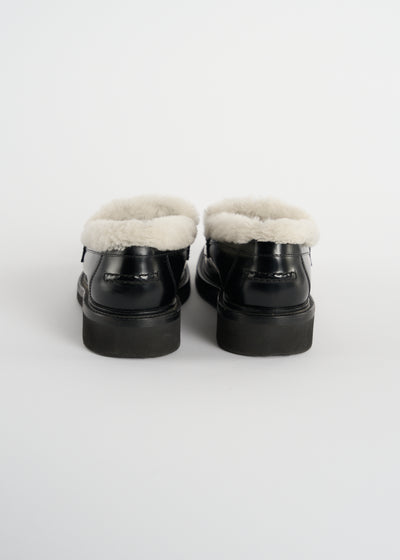 CHRISTIAN DIOR shearling smooth leather loafers