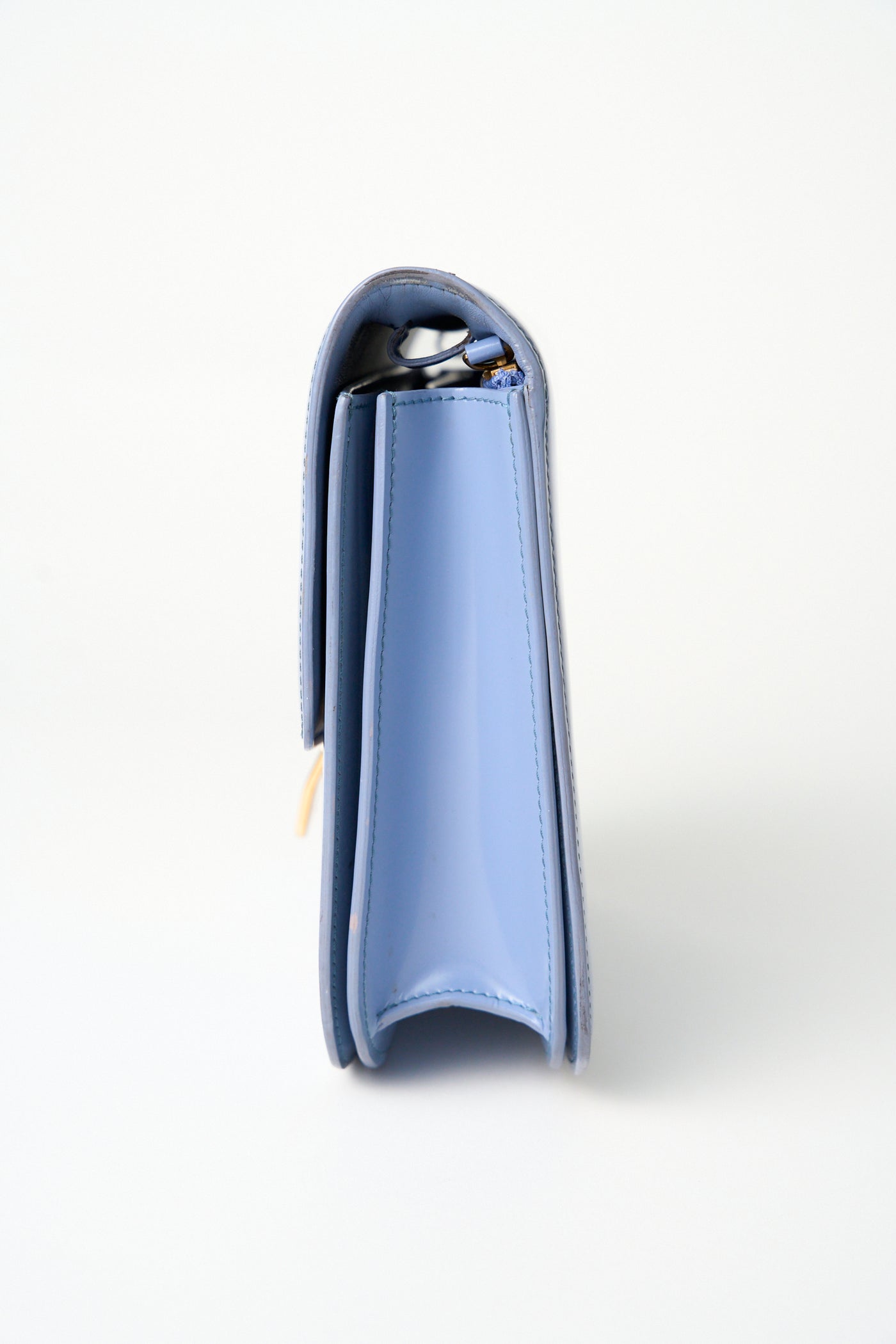 CELINE medium blue shiny calfskin classic handbag