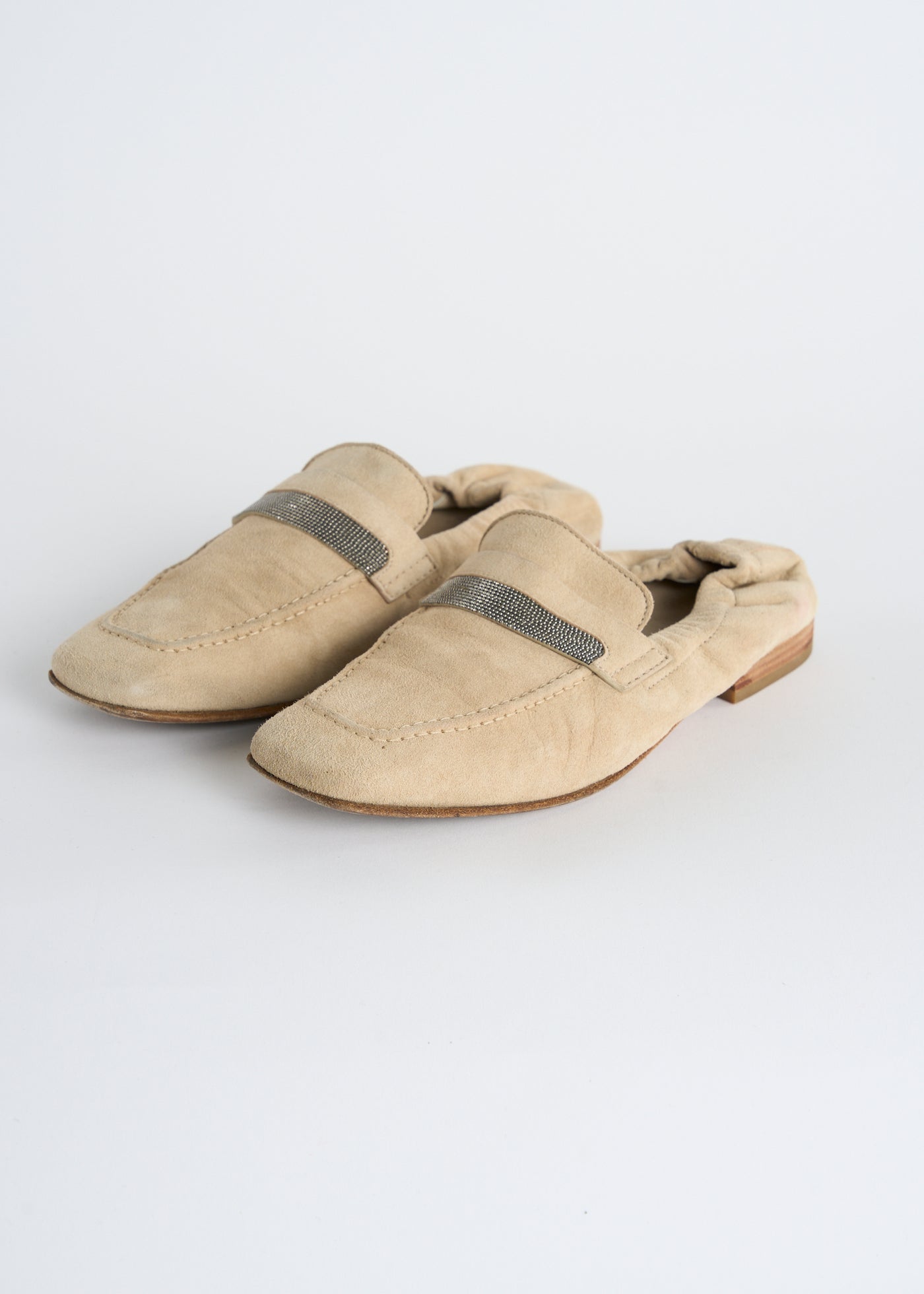 BRUNELLO CUCCINELLI suede beige loafers