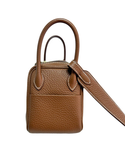 HERMES Lindy Mini || Gold Clemence Leather with Gold Hardware
