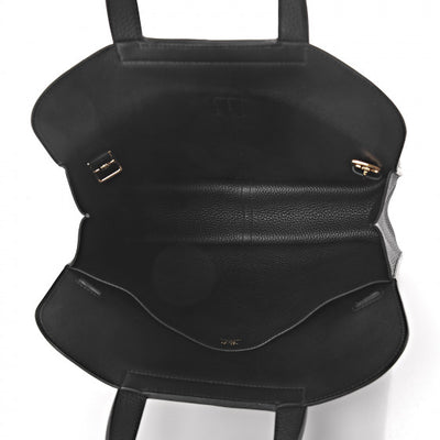 HERMES Alzan 31 Noir Clemence Leather with Gold Hardware