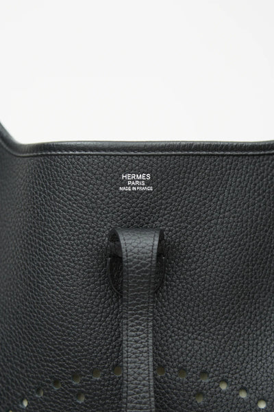 HERMES Evelyne 29 black clemence leather palladium hardware