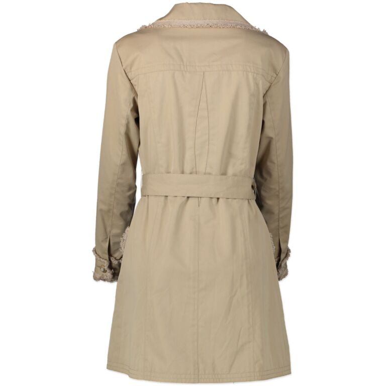 CHANEL beige fringe trench spring summer collection 2010 size 38