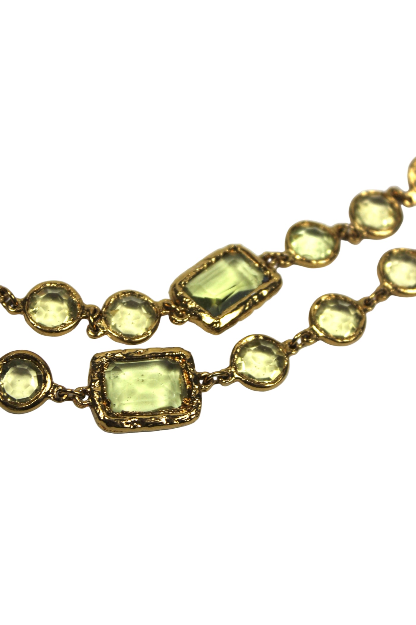 CHANEL Collector Rare Vintage Chiclet Citrine Gripoix Glass Sautoir Necklace 1981