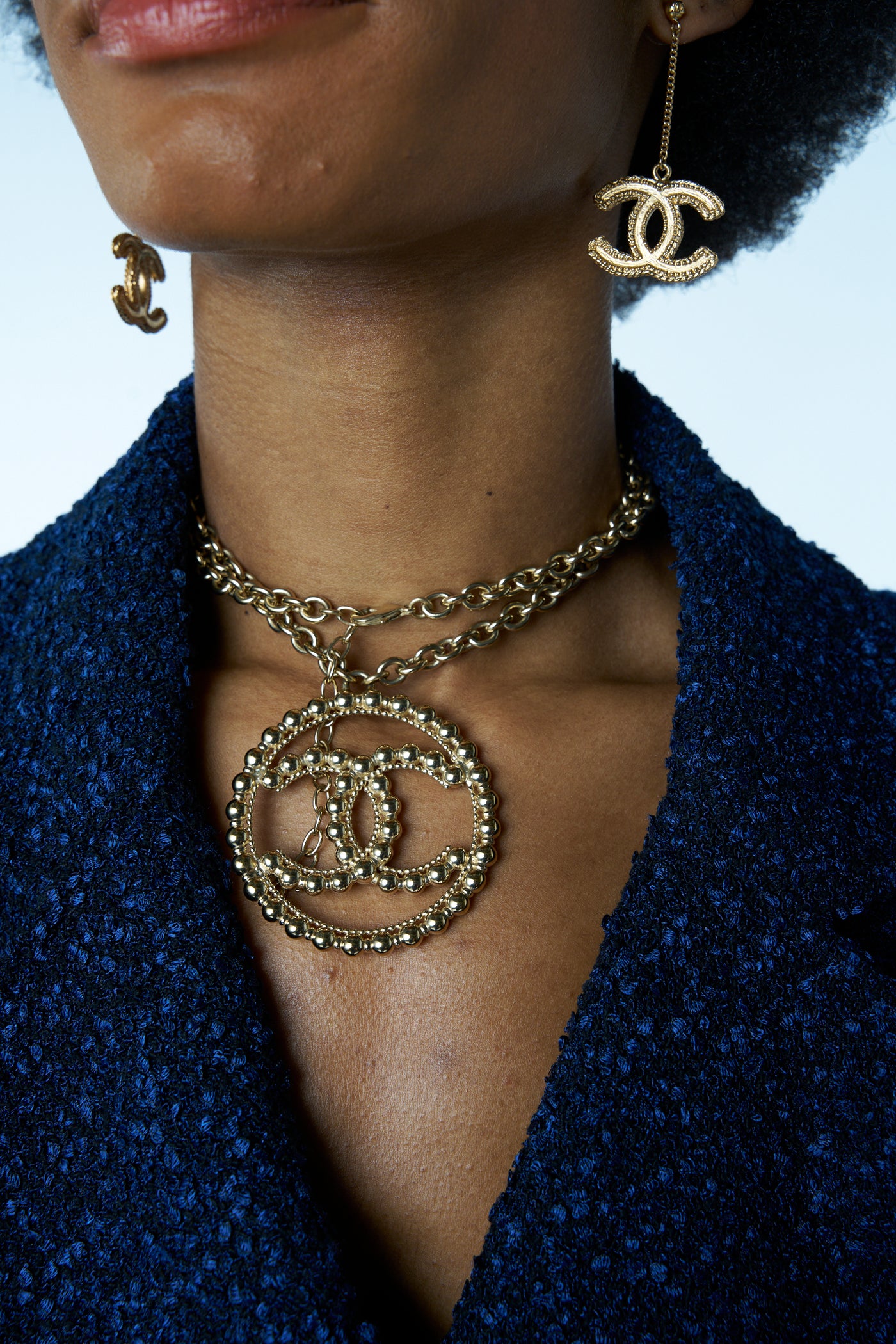 CHANEL 2022 long "CC" gold chain necklace