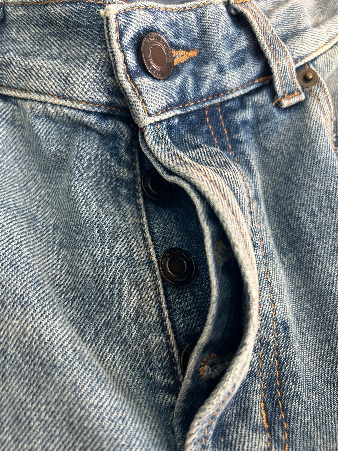 SAINT LAURENT Cassandra YSL high waist straight leg jeans
