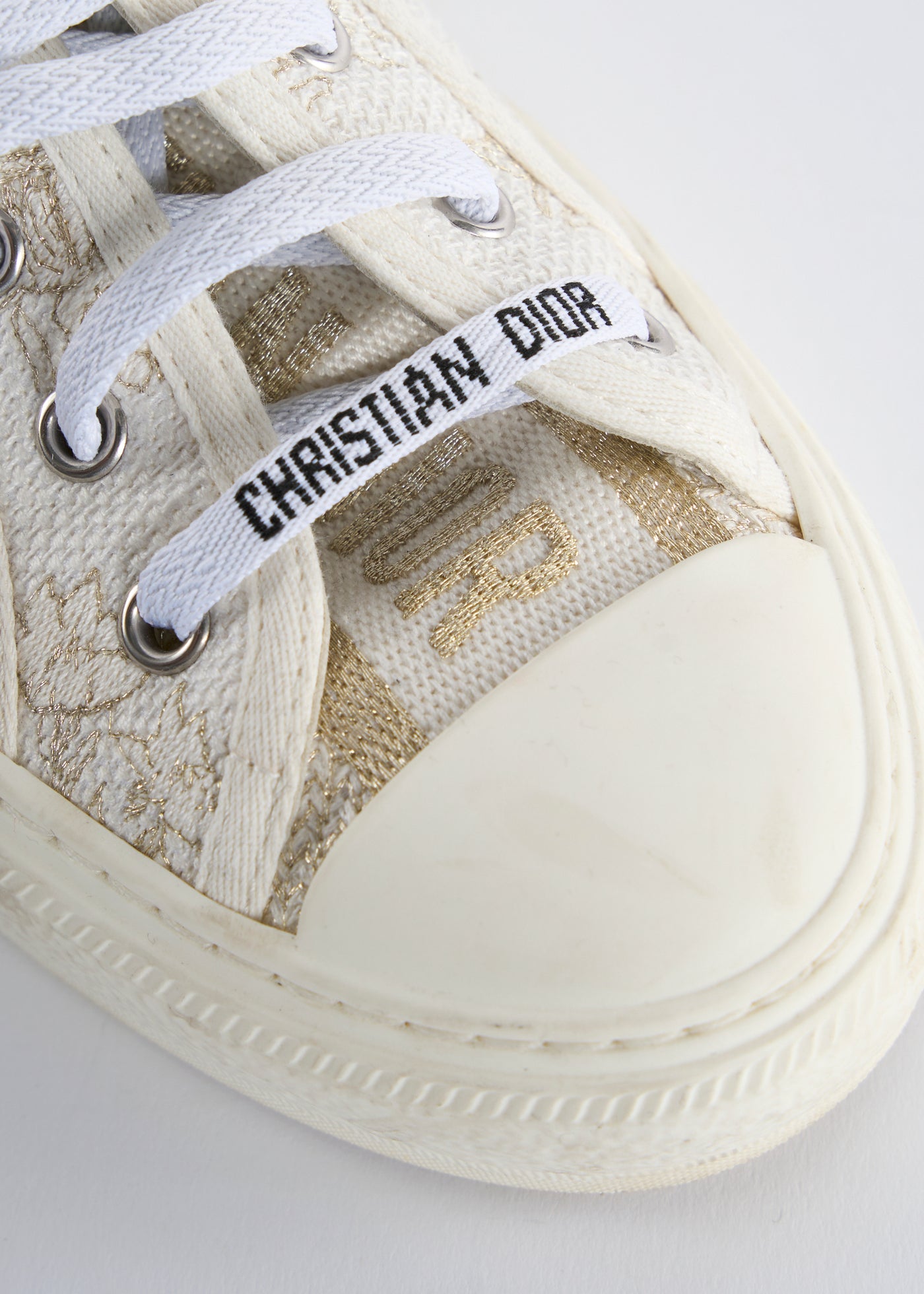 CHRISTIAN DIOR cream toile de jouy trainers size 36