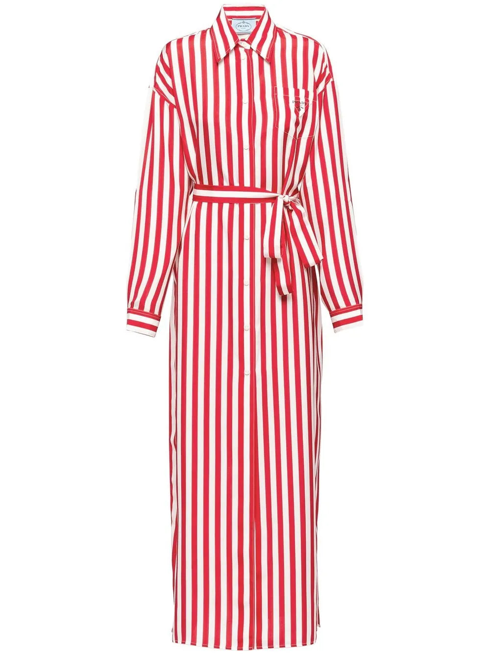 prada striped shirt dress Prada Blue Stripe Cotton Mini Shirt Dress S