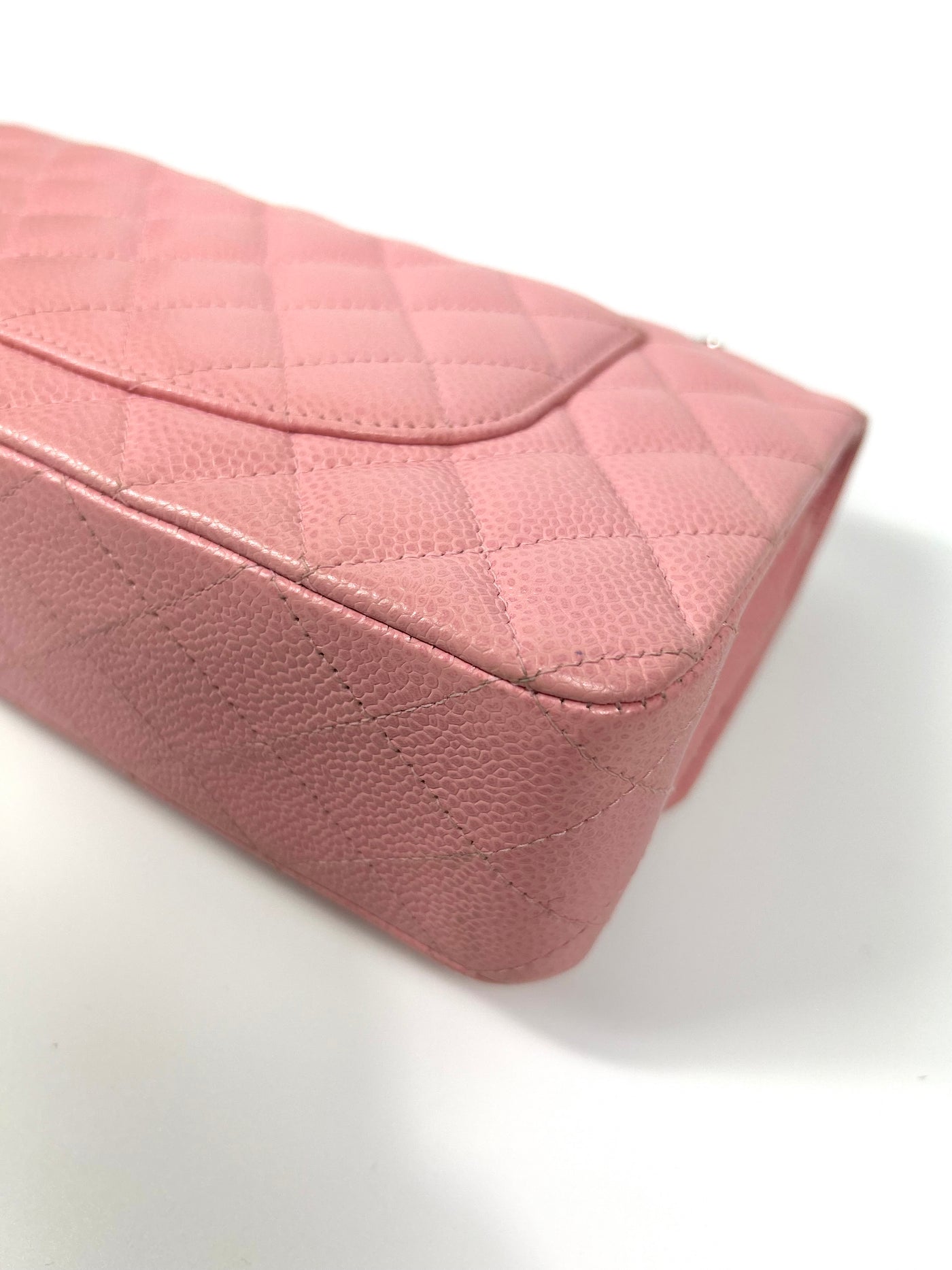CHANEL Classic Medium Double Flap Sakura Pink Caviar with Silver Hardware