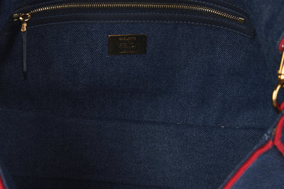 FENDI large baguette denim and red