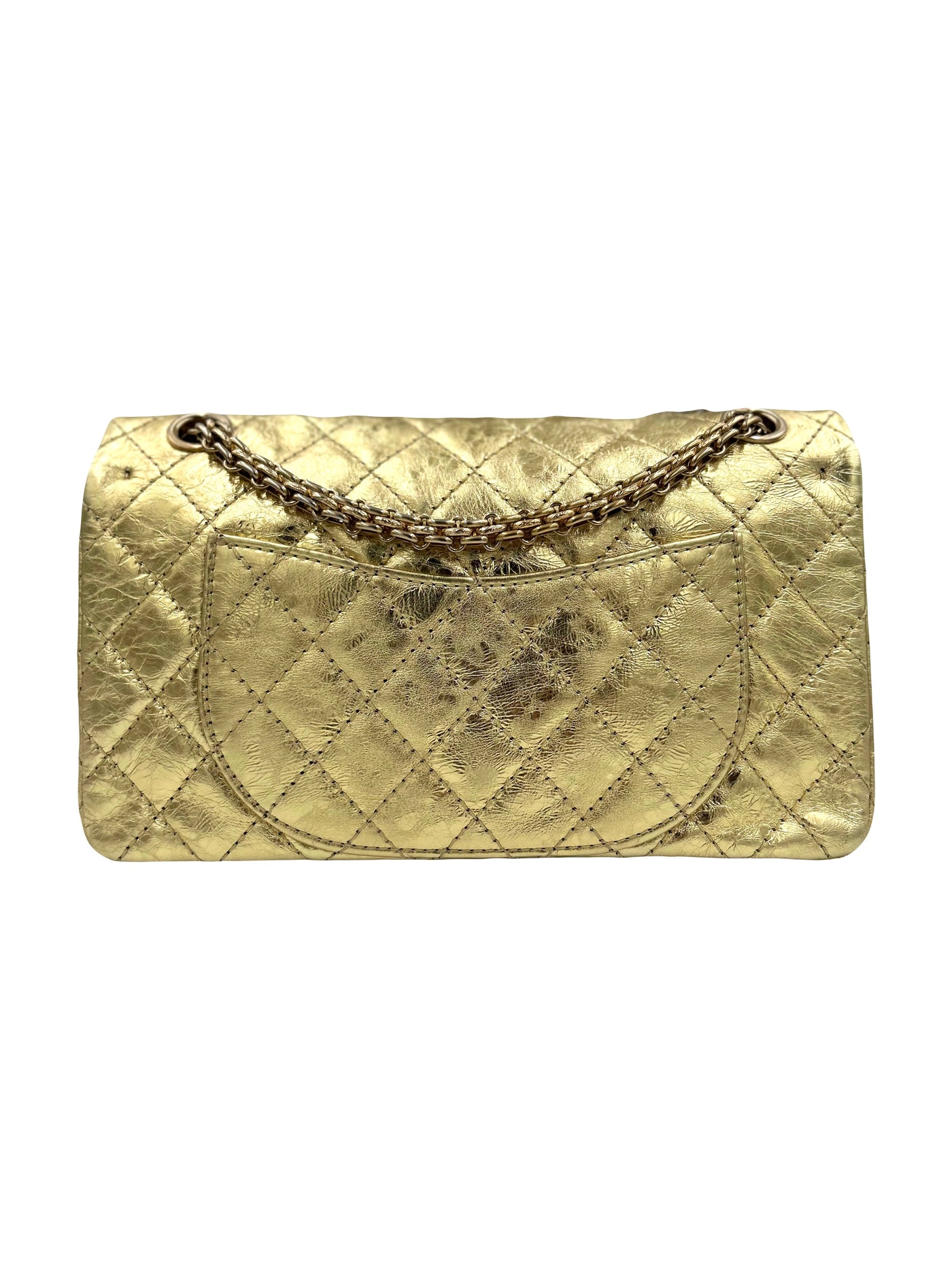 CHANEL gold small reissue handbag full set