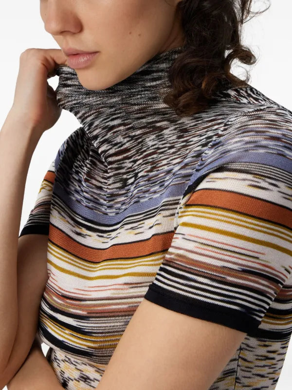 MISSONI A/W 2026 Two Pieces Set Pleated Knit Skirt and Roll Neck Top size 40it