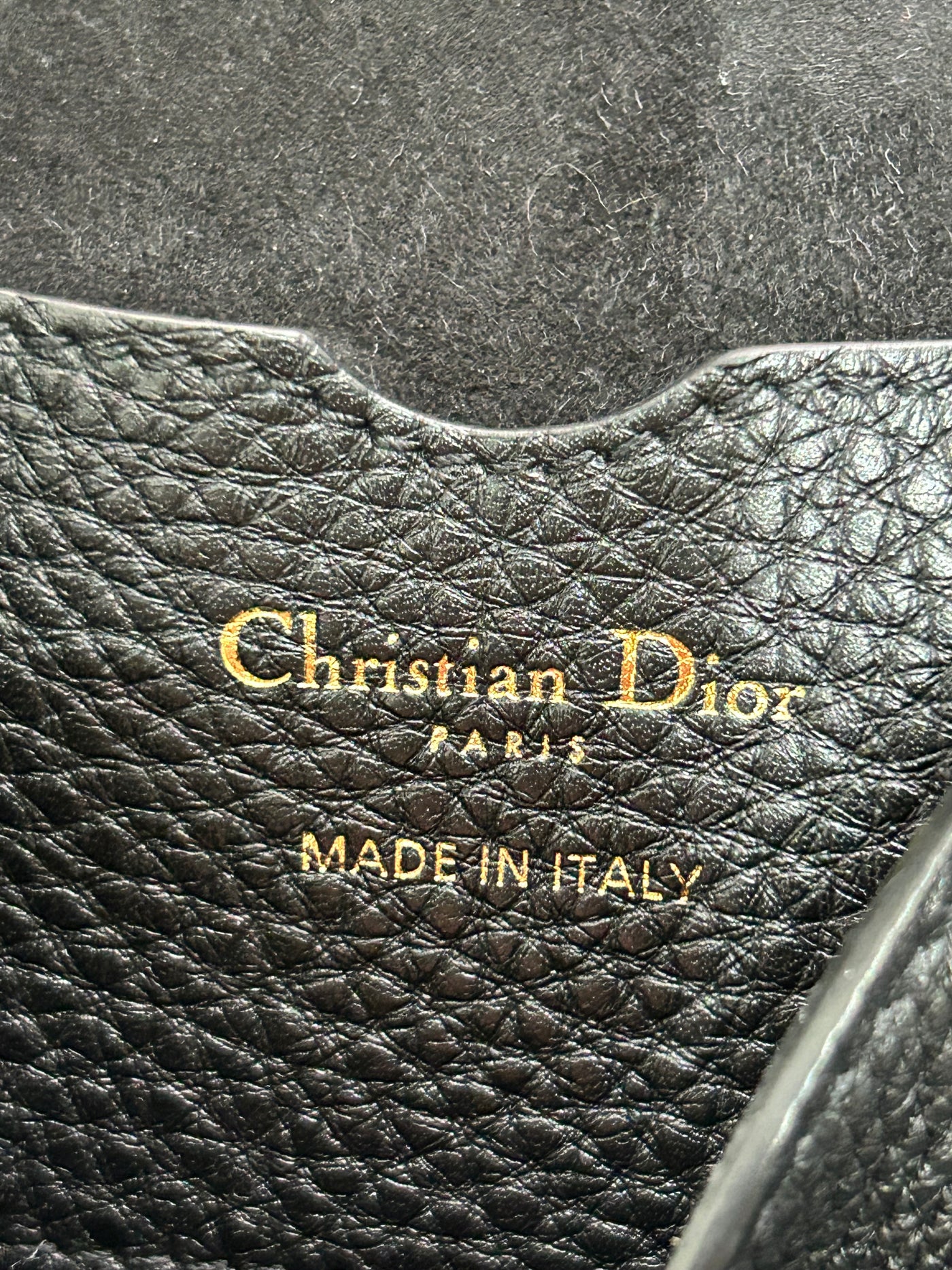 CHRISTIAN DIOR Medium Bobby Leather Handbag with Canvas Strap