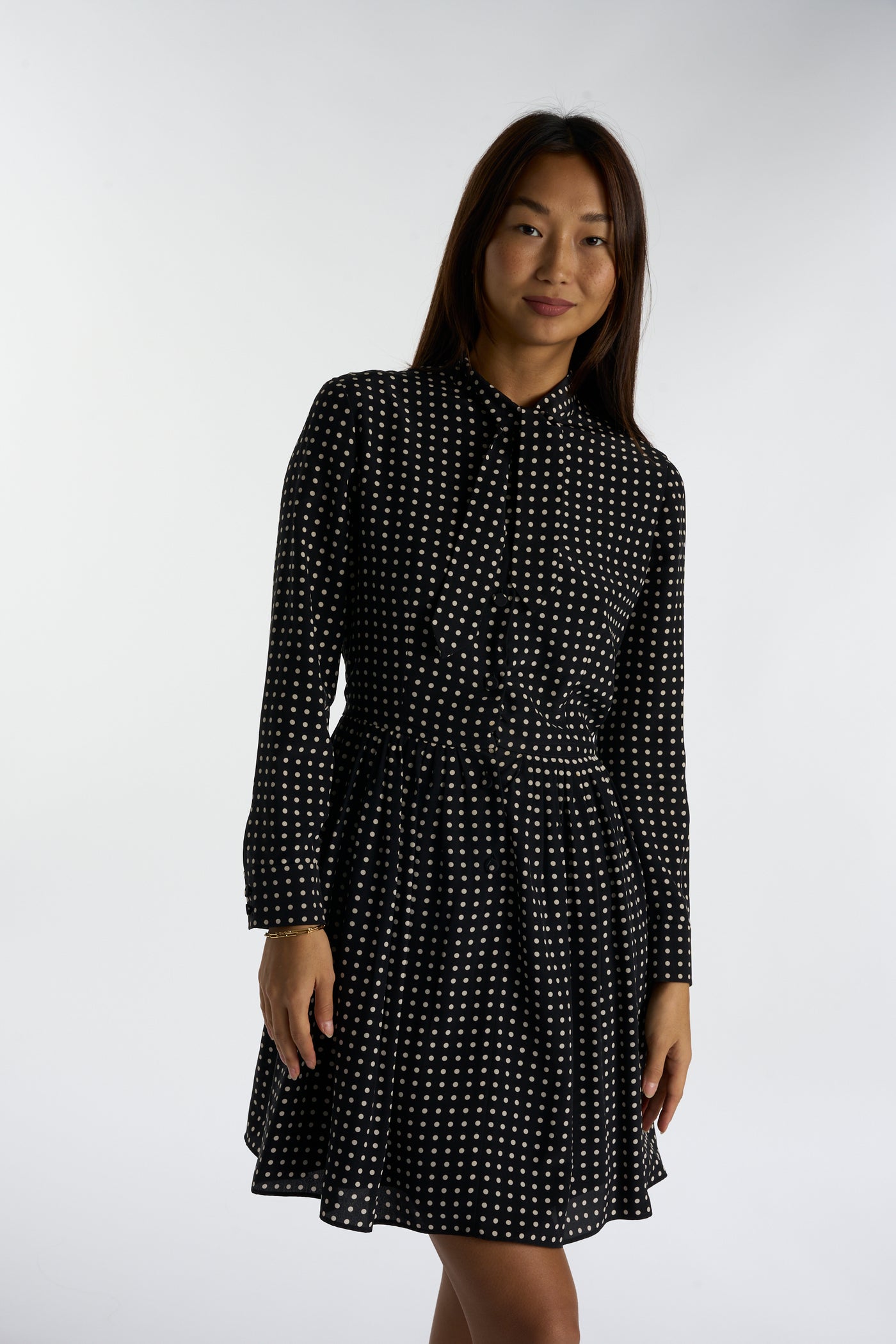 SAINT LAURENT Polka Dot silk dress size 42