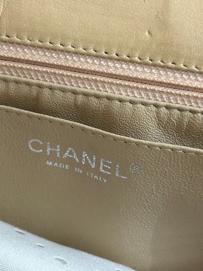 CHANEL Jumbo Single Flap Beige Clair Lambskin Leather Silver Hardware with box