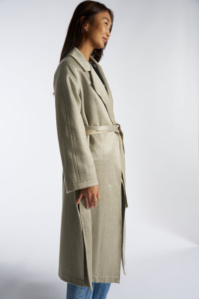 FORTE FORTE Pistachio belted coat