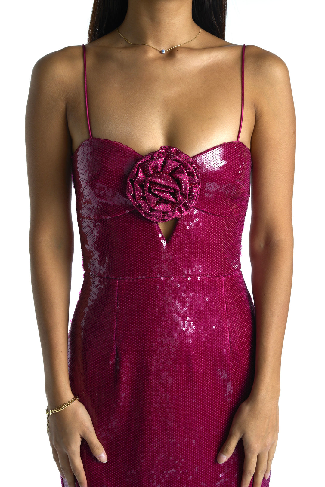 REBECCA VALLANCE Courtney sequin floral applique new with